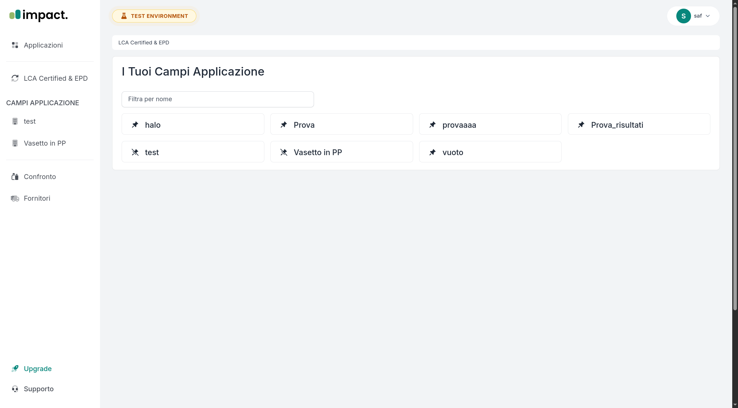 Lista Campi Applicazione